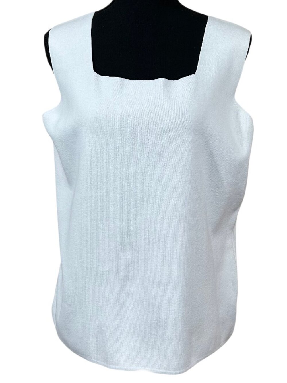 Designers Originals NWT White Cotton Stretch Square Neck Tank Top Size XL